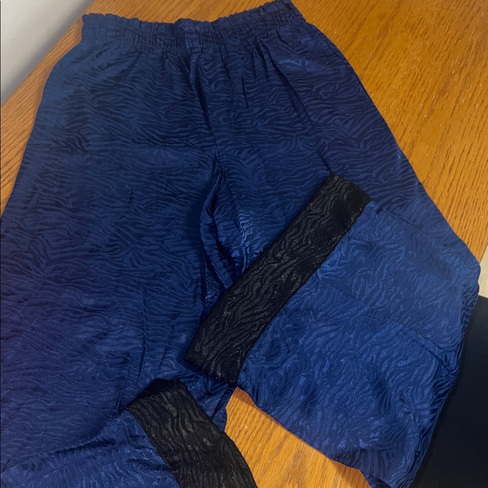 Victoria's Secret true vintage blue and black zebra sheer pajama pants